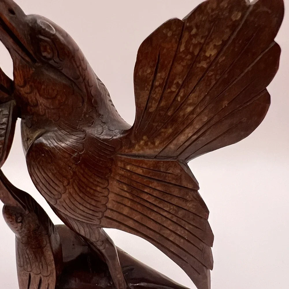 Vintage Hand Carved Wood Bird Bali Figurine 6